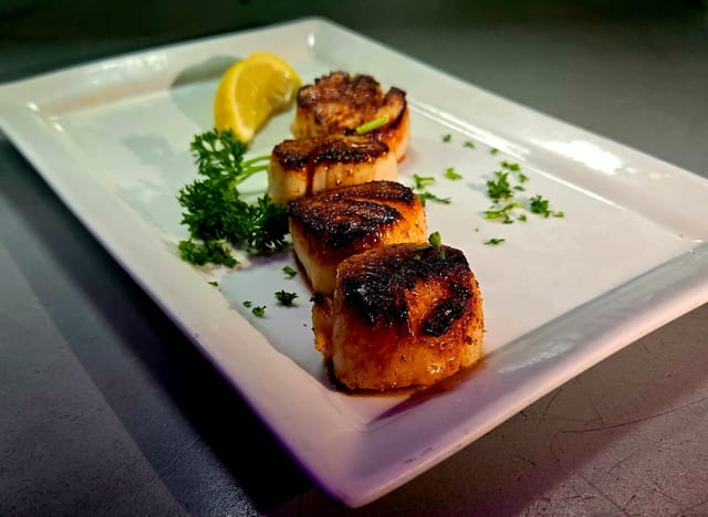 Broiled Sea Scallops.